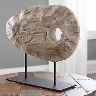 Wooden Sculpture in Antique White - HER Home Design Boutique